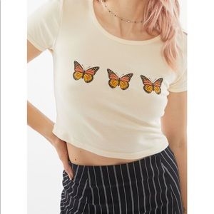 Truly Madly Deeply Butterfly Cropped Tee